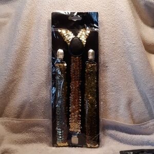 Gold sequins suspenders New in package